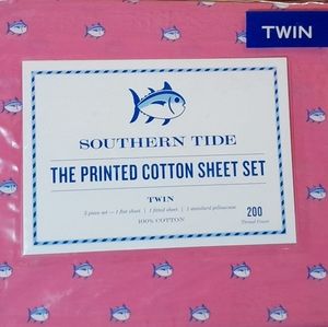 New Southern Tide Skipjack Twin Sheet set pink